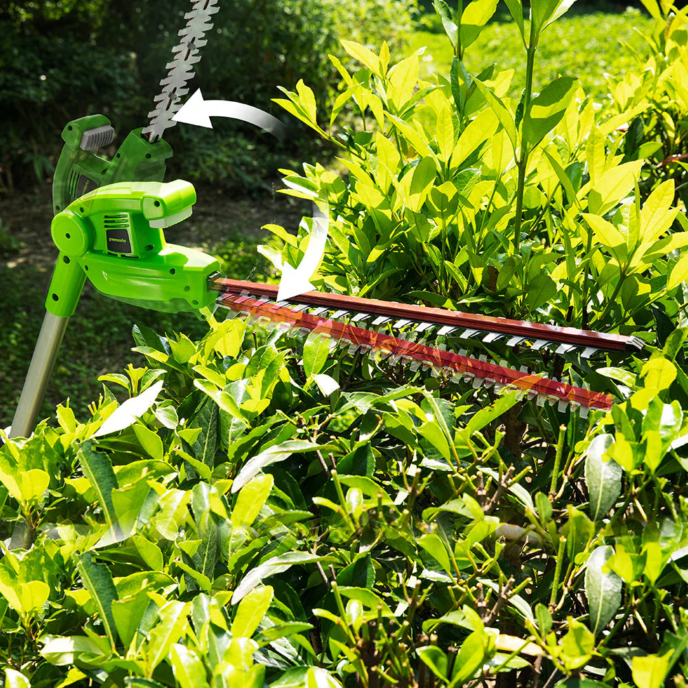 2-in-1 24V Hochentaster und Teleskop-Heckenschere