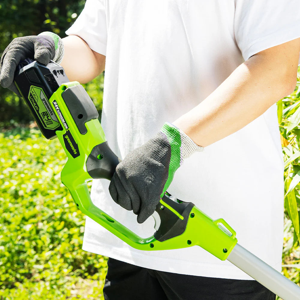 2-in-1 24V Hochentaster und Teleskop-Heckenschere