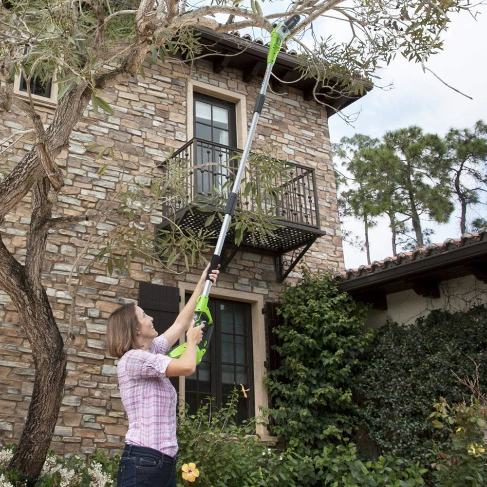 2-in-1 24V Hochentaster und Teleskop-Heckenschere