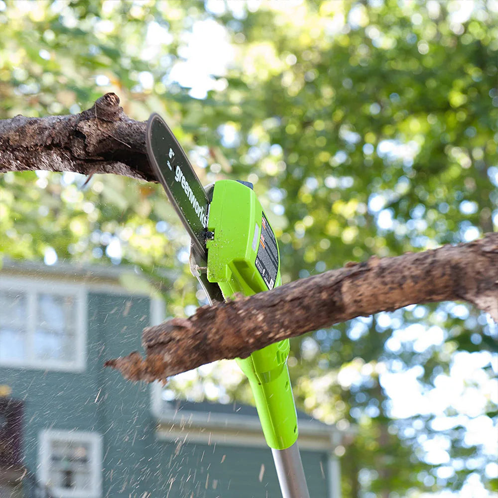 2-in-1 24V Hochentaster und Teleskop-Heckenschere