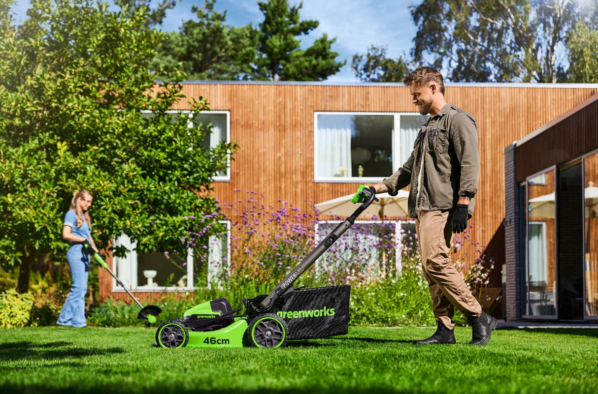 Greenworks POWERALL 48V (24V x 2) Rasenmäher 46cm mit Radantrieb Gen. II