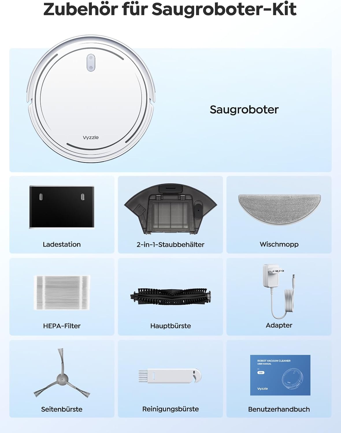 Vyzzle D10 Saugroboter mit Wischfunktion 5000Pa
